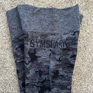 NWT GYMSHARK Camo Seamless Leggings Black size Small